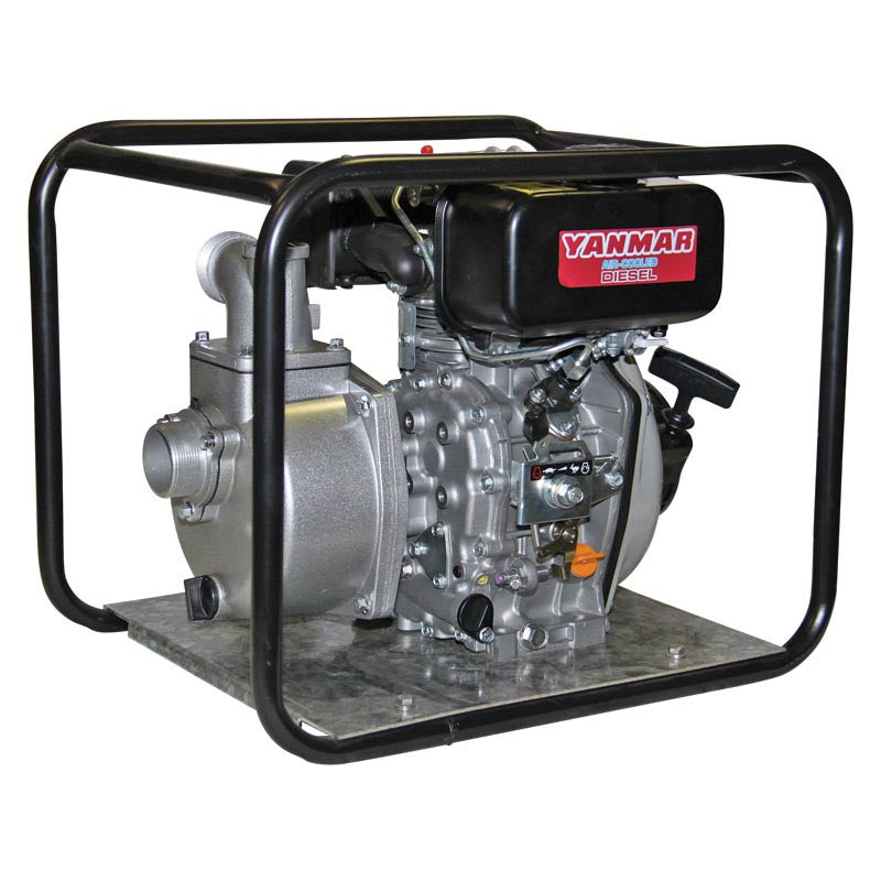an engine driven water transfer pump inside of a protective roll frame