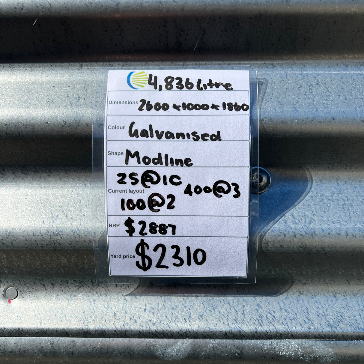 4,836 Litre Modline Water Tank