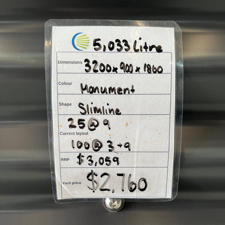 5,033 Litre Slimline Water Tank