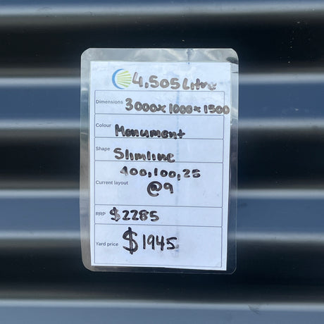 4,505 Litre Slimline Water Tank